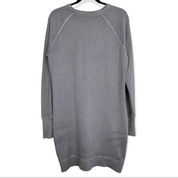Athleta Eco Wash Size Zip Long Sleeve Thumbhole Sweatshirt Dress in Gray, Small - Picture 6 of 10